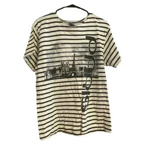 SAFON SMALL BLACK AND WHITE SHIRT WITH PARIS ON FRONT